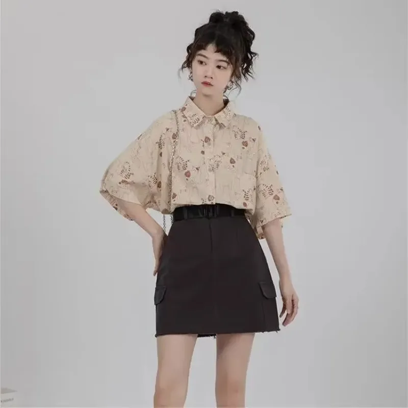 Korean Student Lifestyle - Kemeja Wanita Korduroi Patch Saku Kemeja