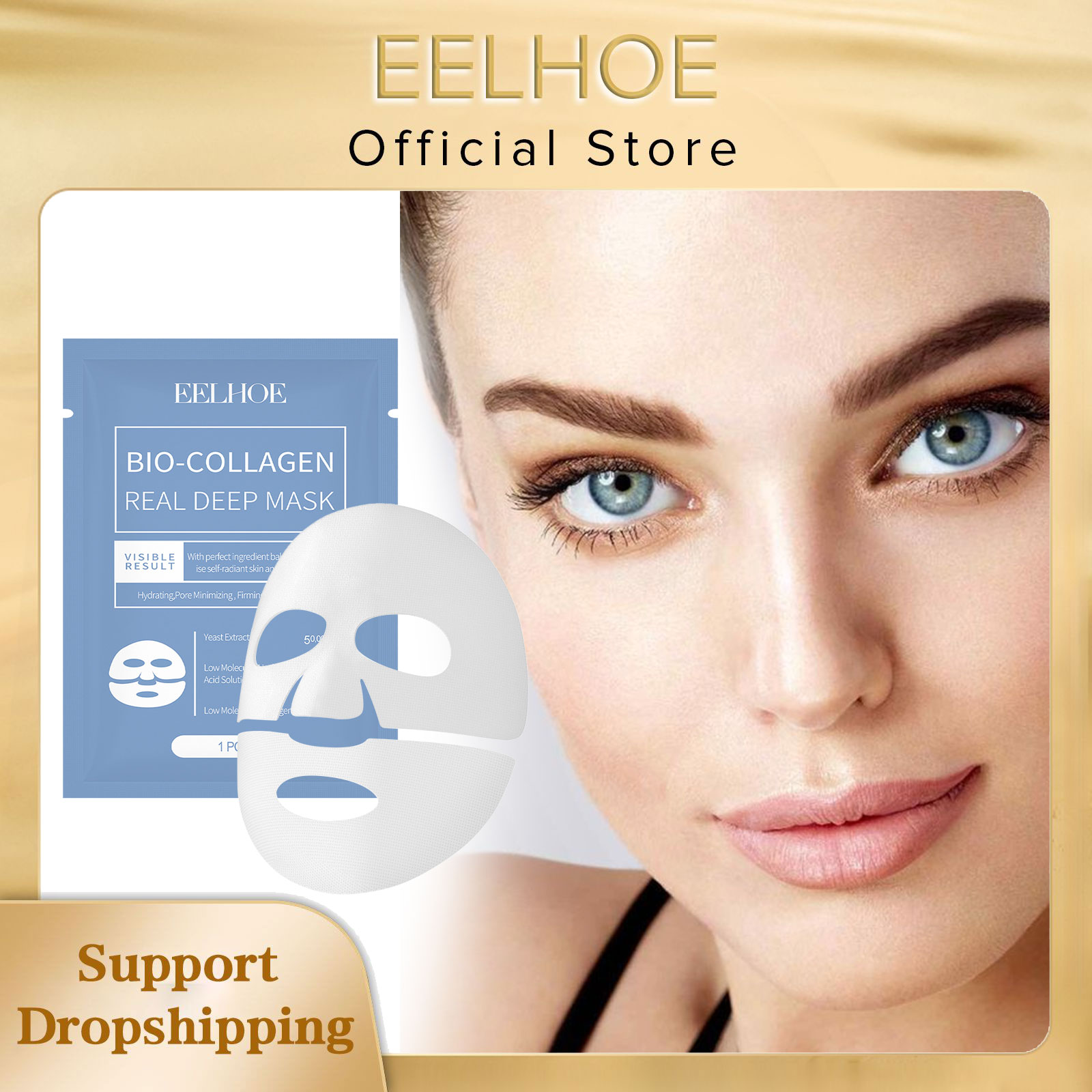 Sheet Mask Collagen - EELHOE masker wajah Bio Collagen, masker