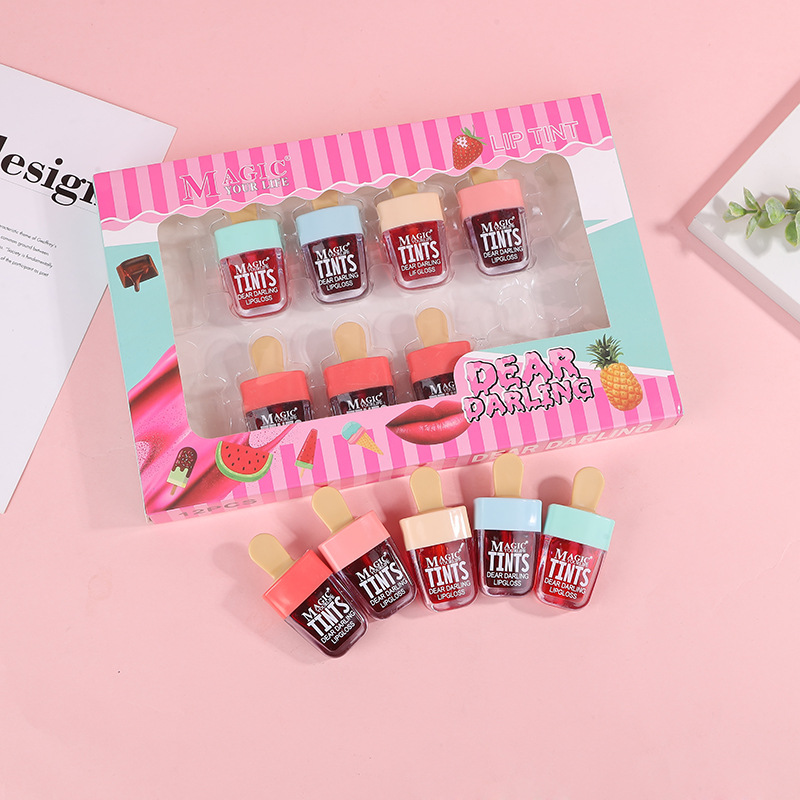 Lip Tint Korean - 12 Buah Korea Lip Tint Es
