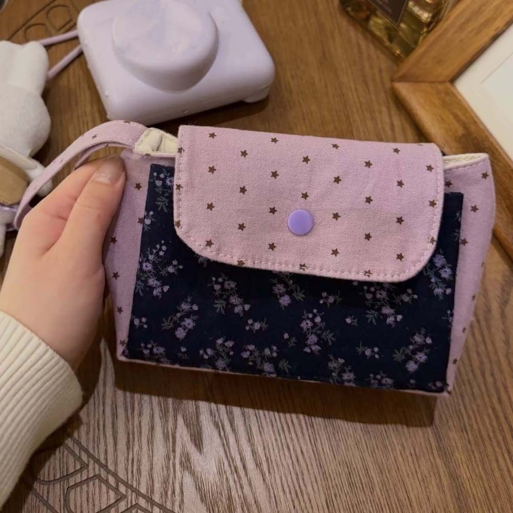 Tas Rias Motif Bunga Ungu Polk - Lifestyle In Korean ulasan dan harga