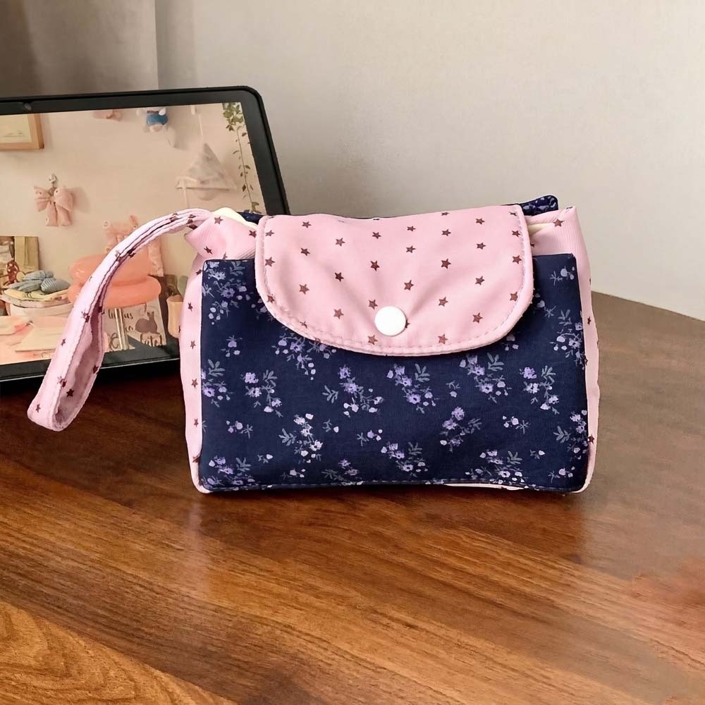Tas Rias Motif Bunga Ungu Polk - Lifestyle In Korean ulasan dan harga