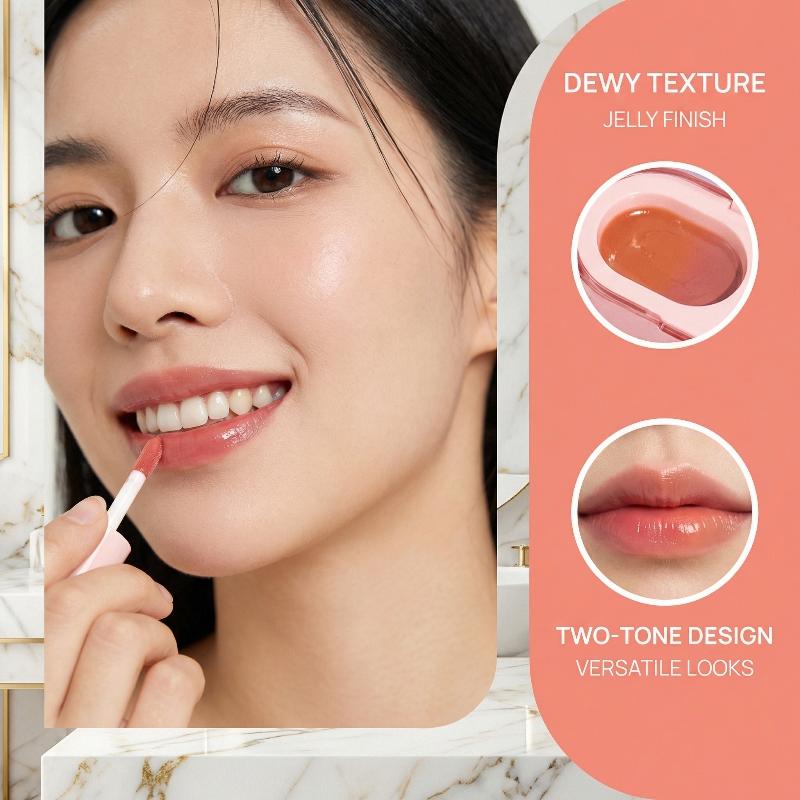 Lip Gloss Jelly Dua Warna Taha - Lip Tint Korean ulasan dan harga