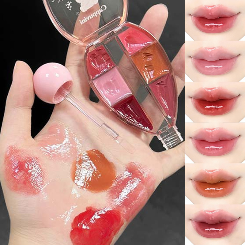 Palet Lip Gloss Cermin 6 Warna - Lip Tint Korean ulasan dan harga