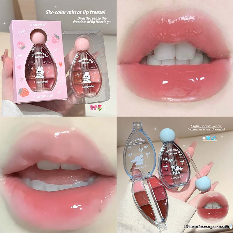 Palet Lip Gloss Cermin 6 Warna - Lip Tint Korean ulasan dan harga