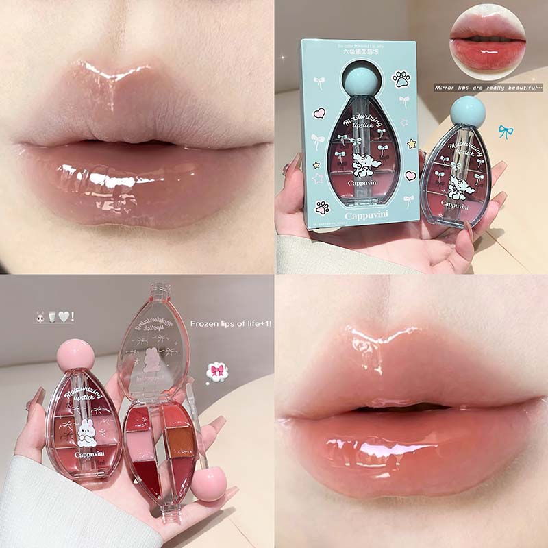 Palet Lip Gloss Cermin 6 Warna - Lip Tint Korean ulasan dan harga