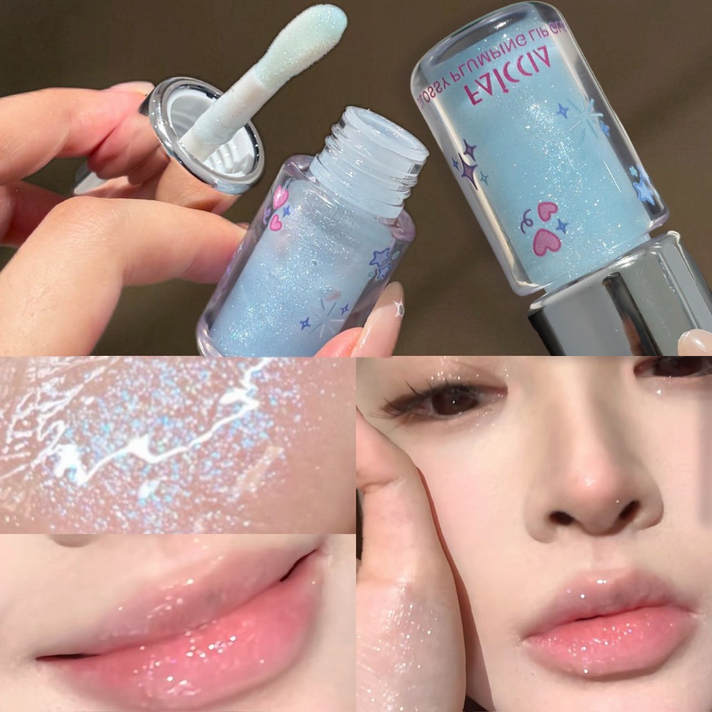 Baby Blue Sparkling Lip Gloss  - Lip Tint Korean ulasan dan harga
